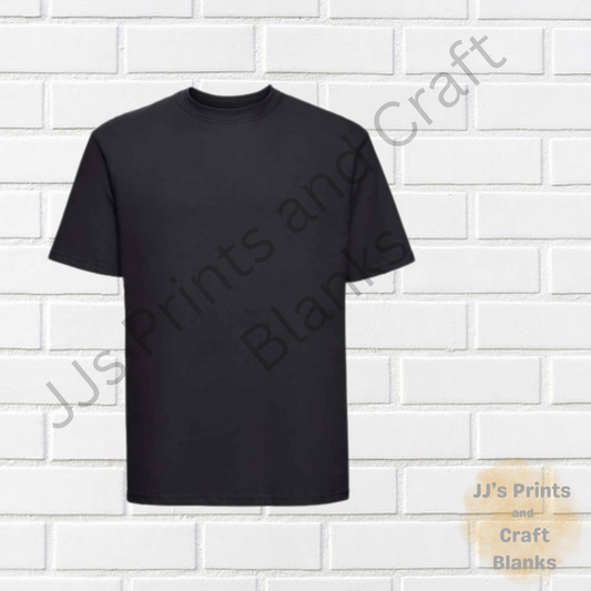 Black Russell Classic Ringspun T-Shirt