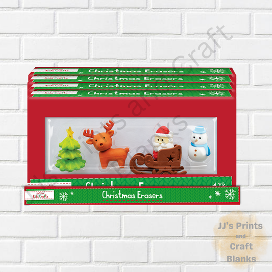 Christmas Novelty Eraser Set - 4 Pack