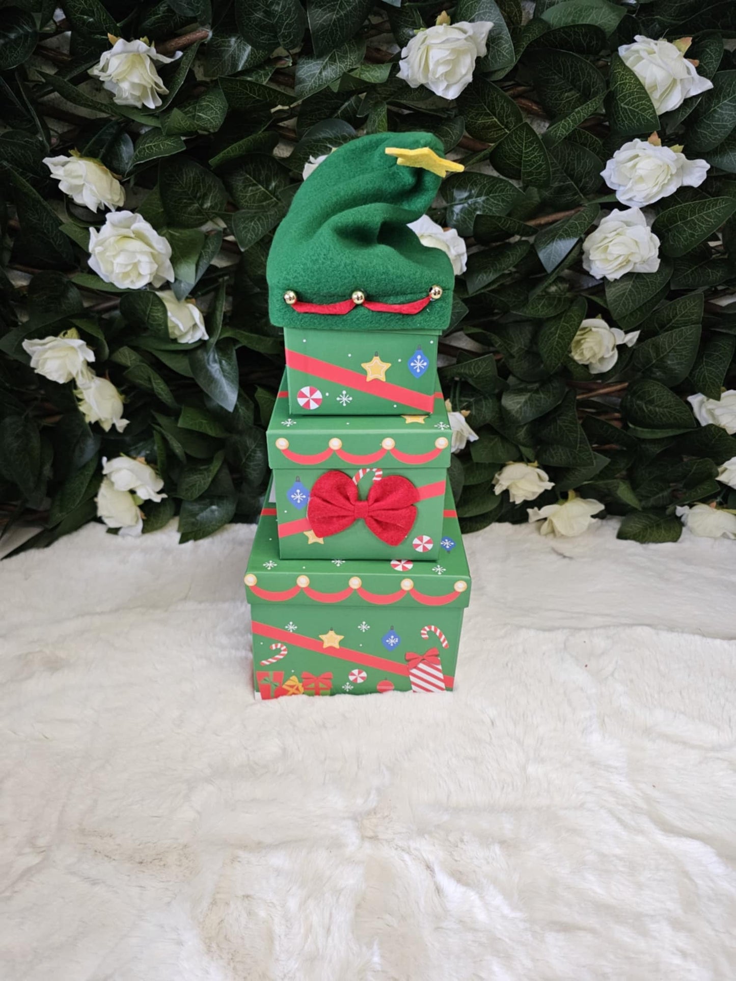50cm CHRISTMAS 3PC PLUSH STACKING BOXES 10 styles