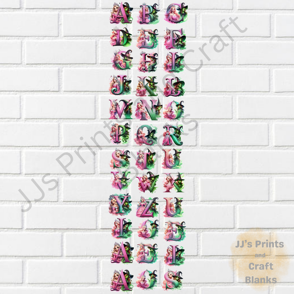 pre made uv-dtf wicked letters 1m gang sheet