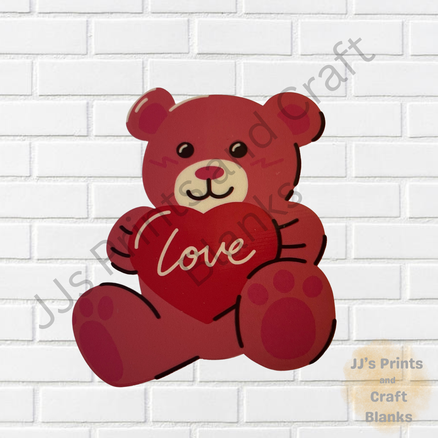 Uvdtf Love bear decal sticker