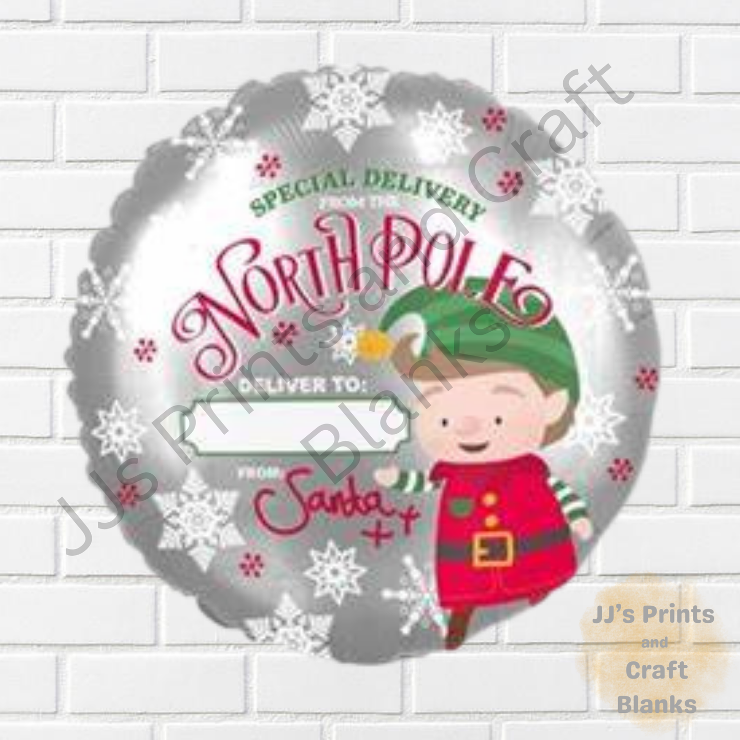 large elf arrival foil balloon