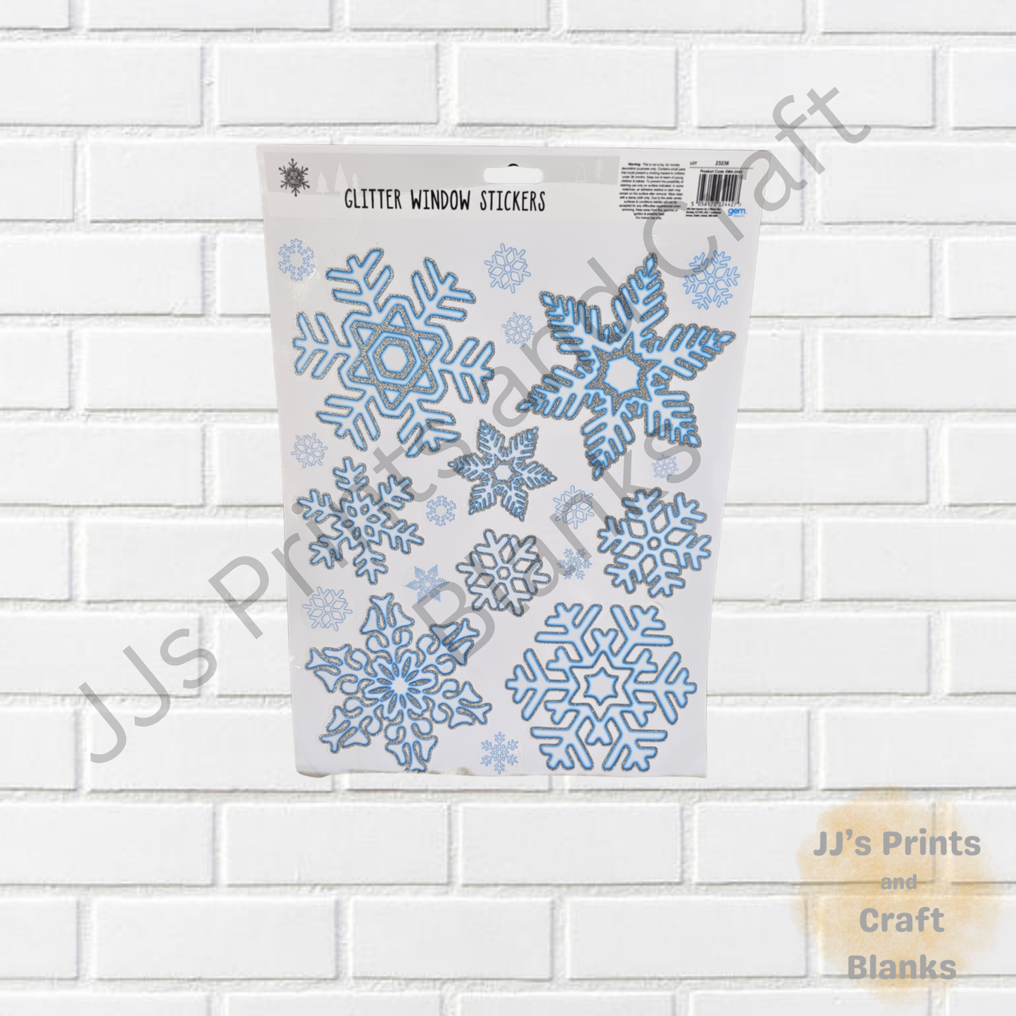 reusable Glitter Snowflake Window Stickers