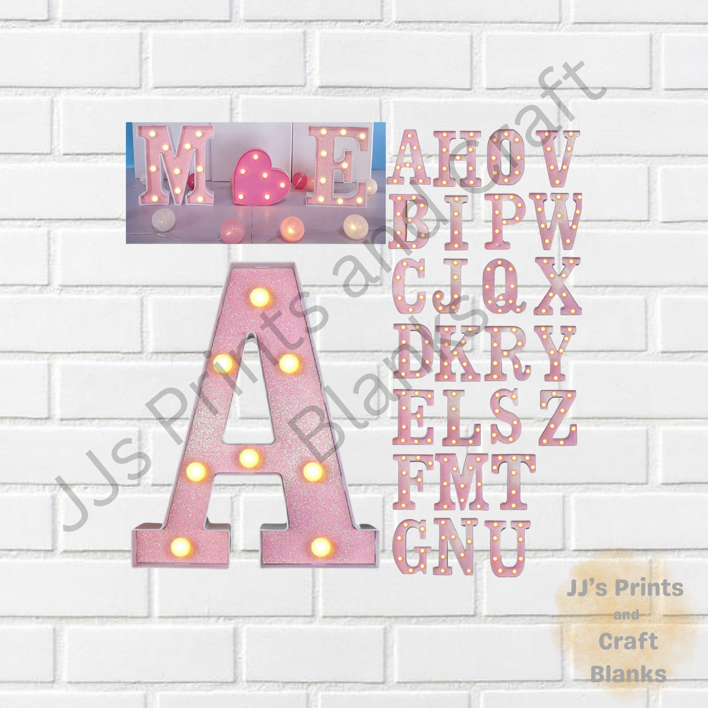 Pink light up letters