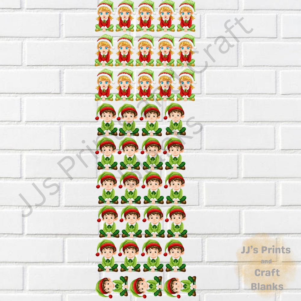 pre made 1m uv-dtf ELF boy/girl gang sheet design