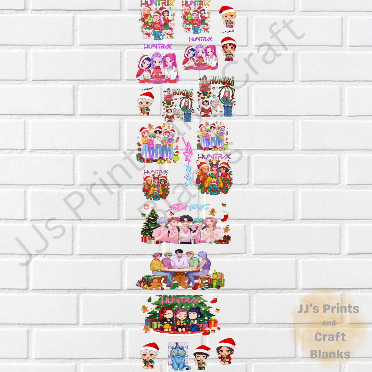 pre made 1m Christmas k pop hunters gang sheet