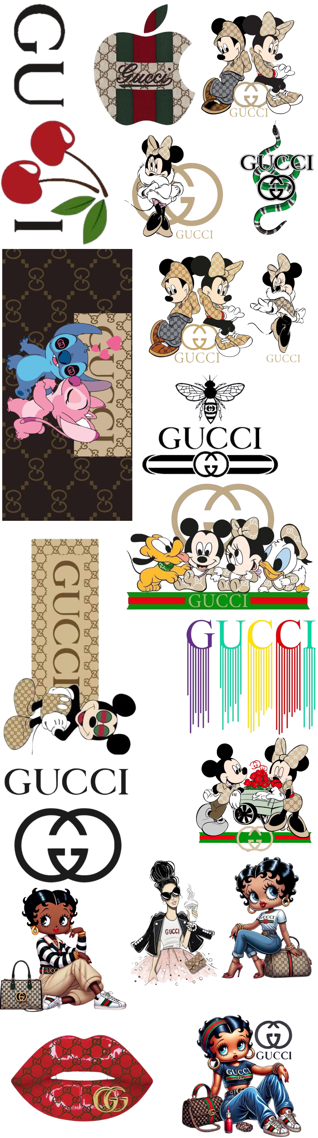 pre made uv-dtf gucci 1m gang sheet