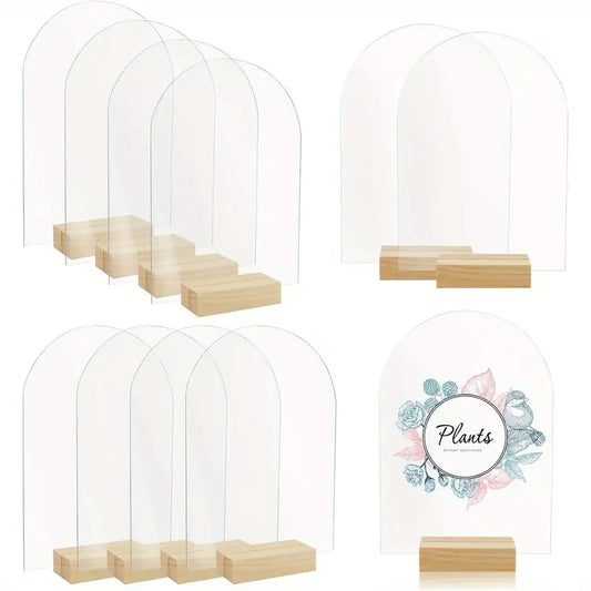 Arch Acrylic Place Cards with Wood Stands