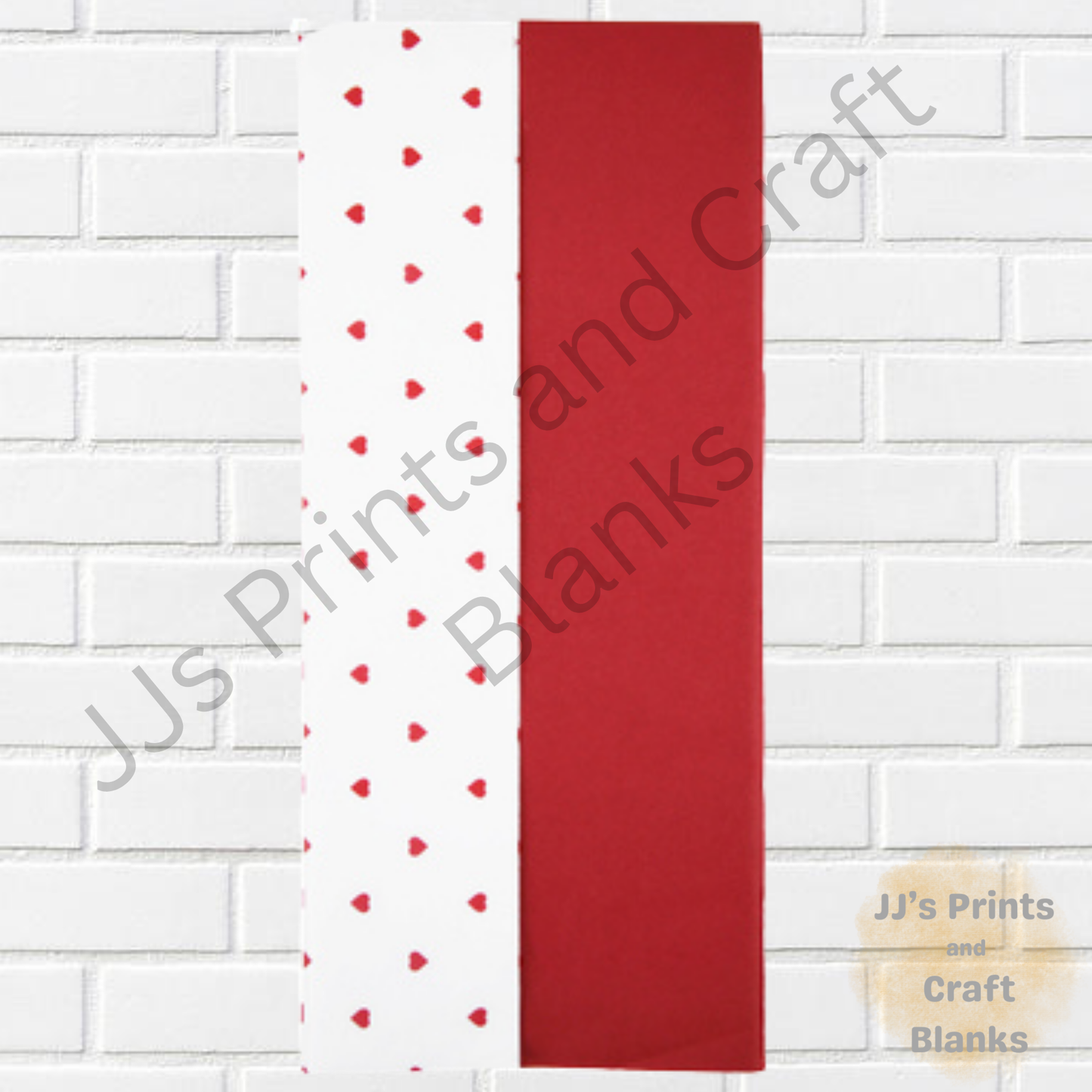 6 SHEET  HEARTS & RED TISSUE PAPER