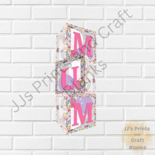 FLORAL MUM BALLOON BOXES set of 3 including balloons