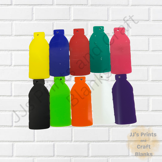 Acrylic colour bottle  key rings various colours