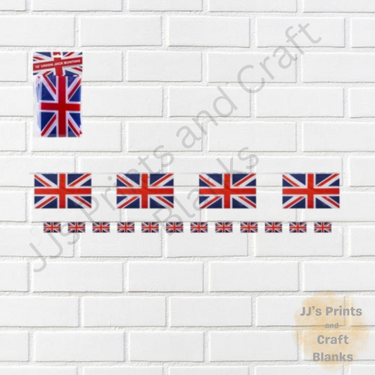 8 FLAG RAYON UNION JACK BUNTING 3M