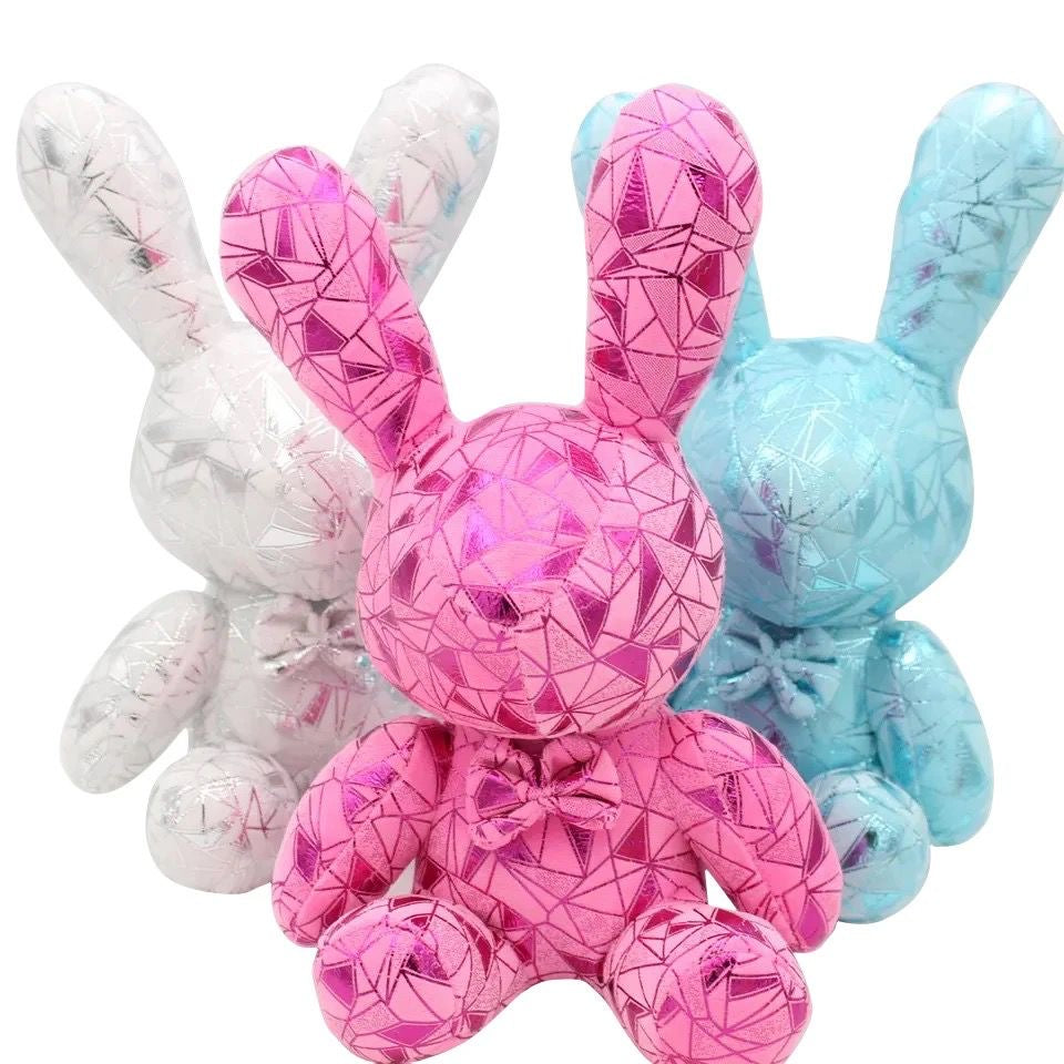 Mosaic style 25cm soft plush rabbits