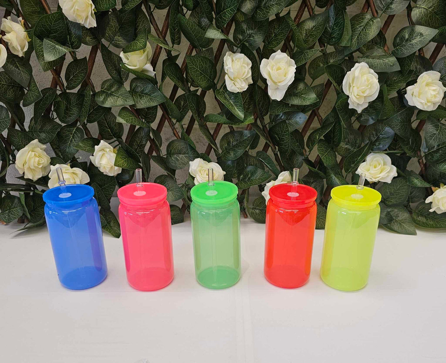 16oz neon plastic Libby cans