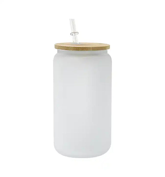 16oz frosted bamboo jar
