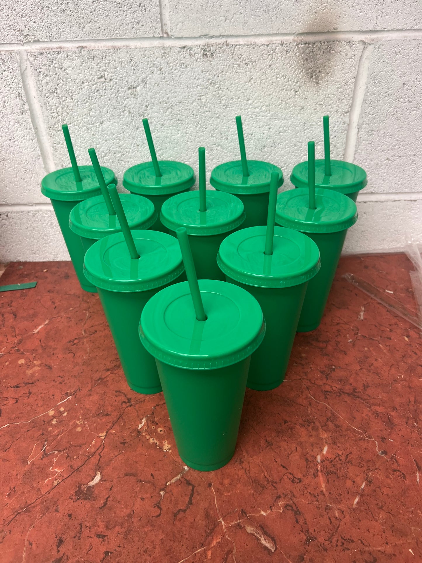 10x24oz green cold cups