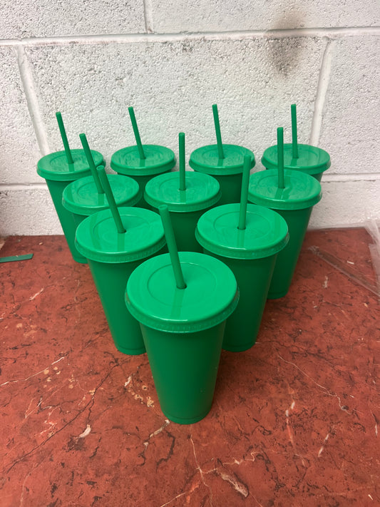 10x24oz green cold cups