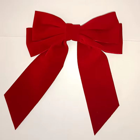 Large red  velvet hair bows