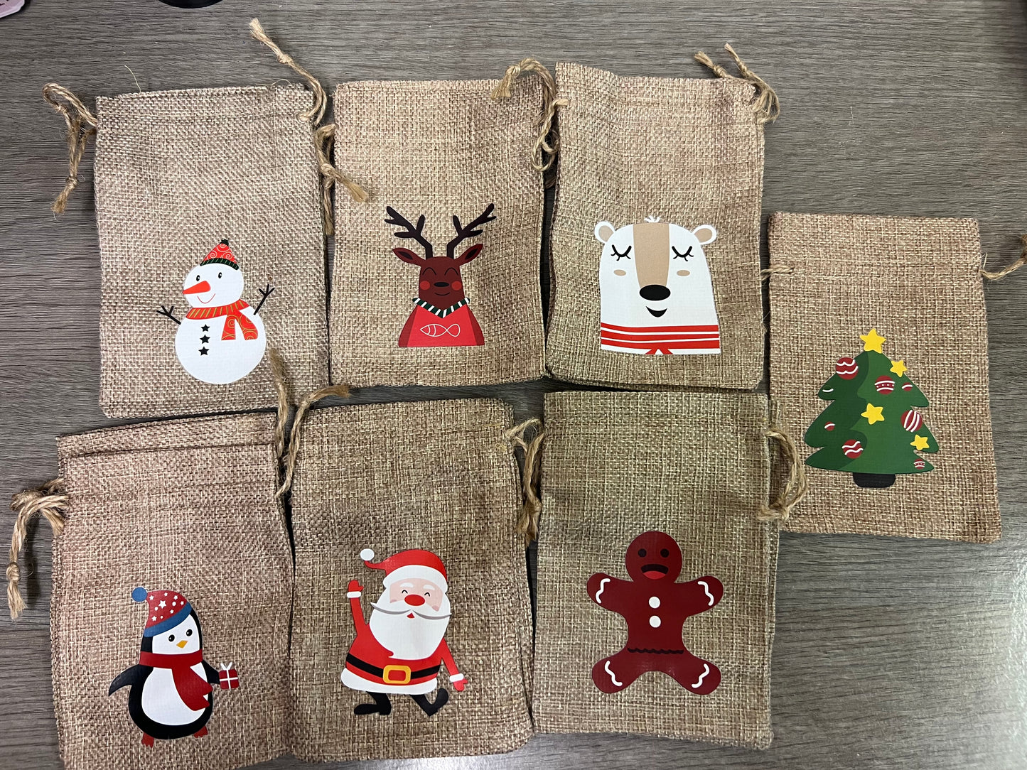 Hessian Christmas pouch