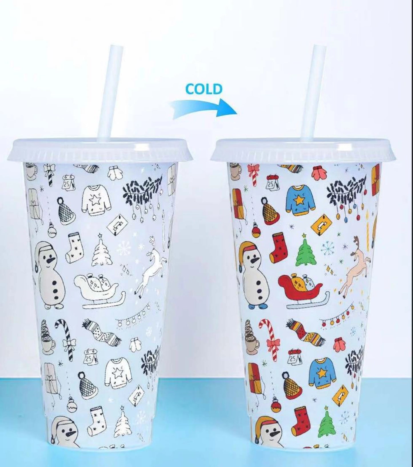 24oz colour changing Christmas cup