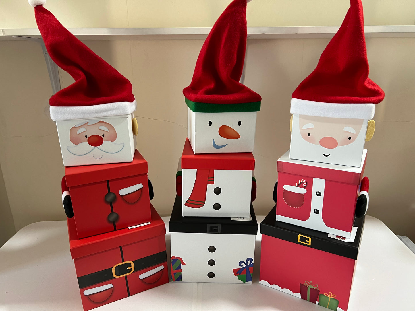 Extra large  Christmas stacking boxes 75cm high