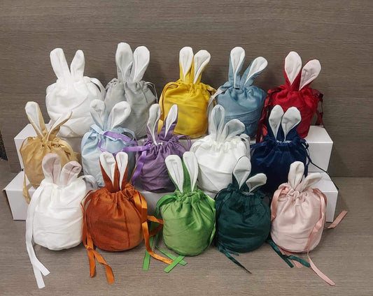 Large Easter velvet bunny bags