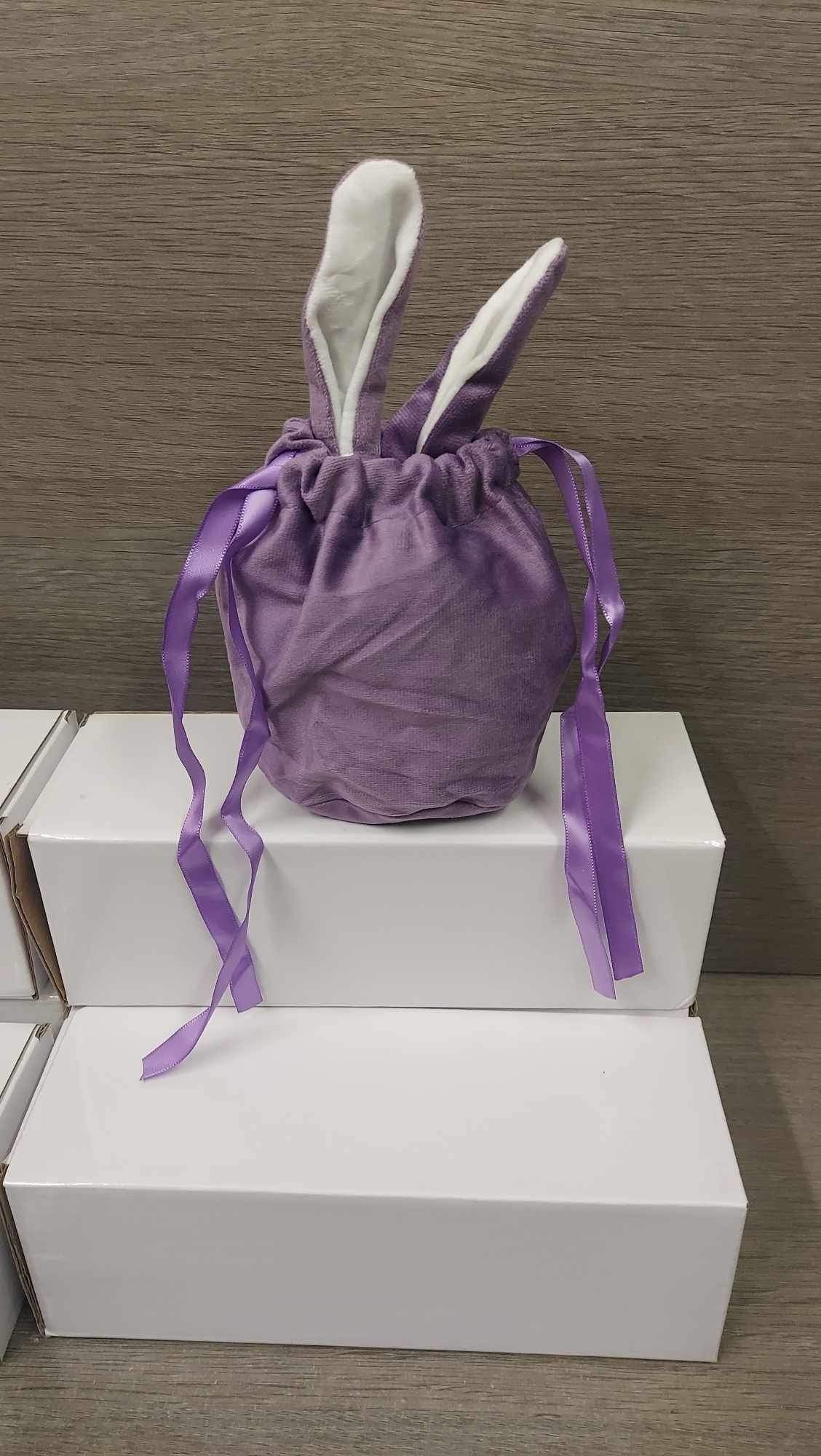 Large Easter velvet bunny bags