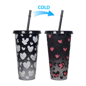 Valentines 24oz colour changing cold cup set