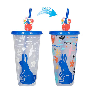 24oz colour changing Easter cup with topper