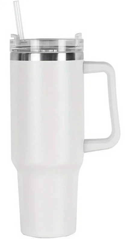 40oz white Steele  tumbler