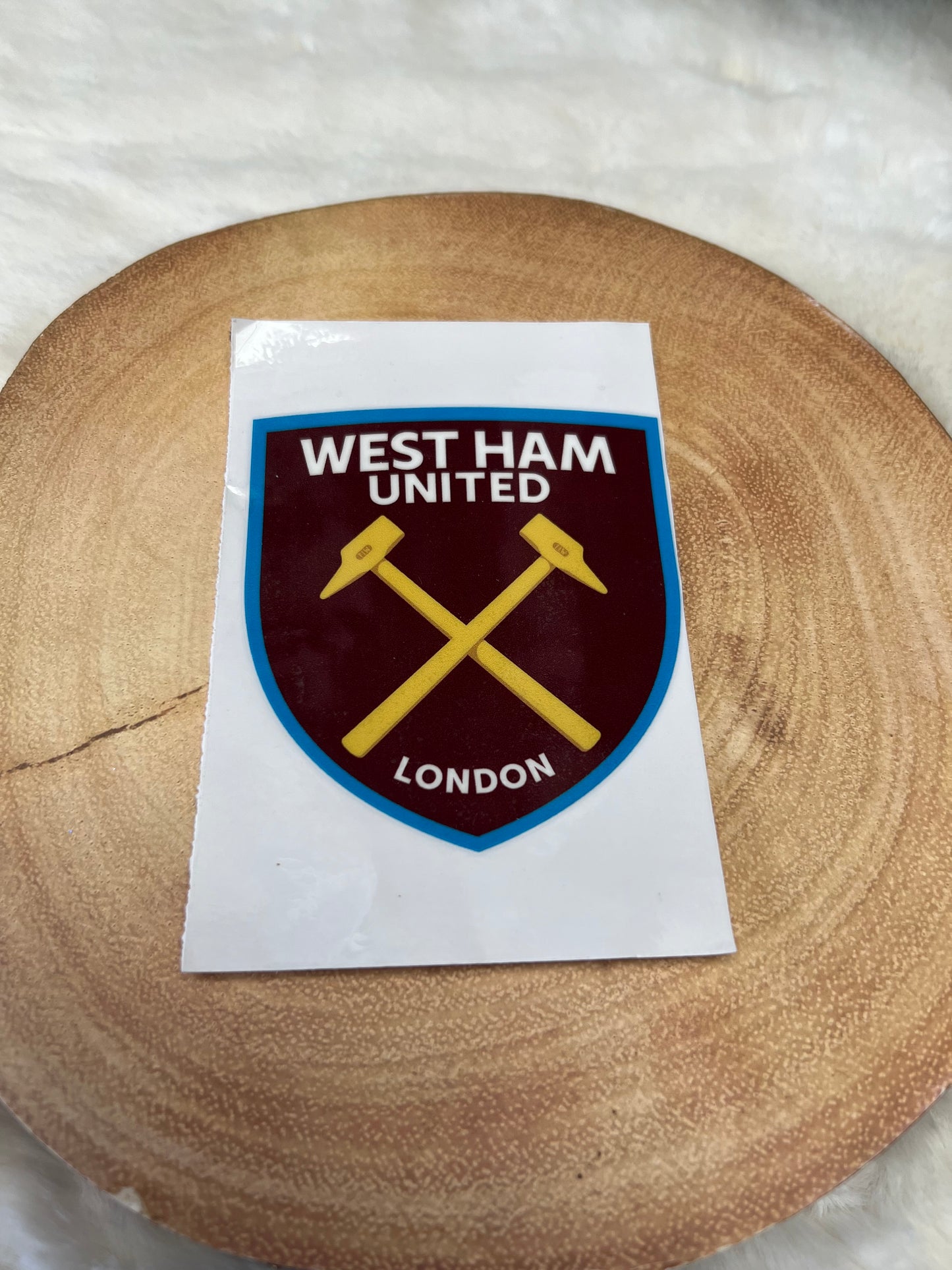 West Ham UV-DTF sticker transfer