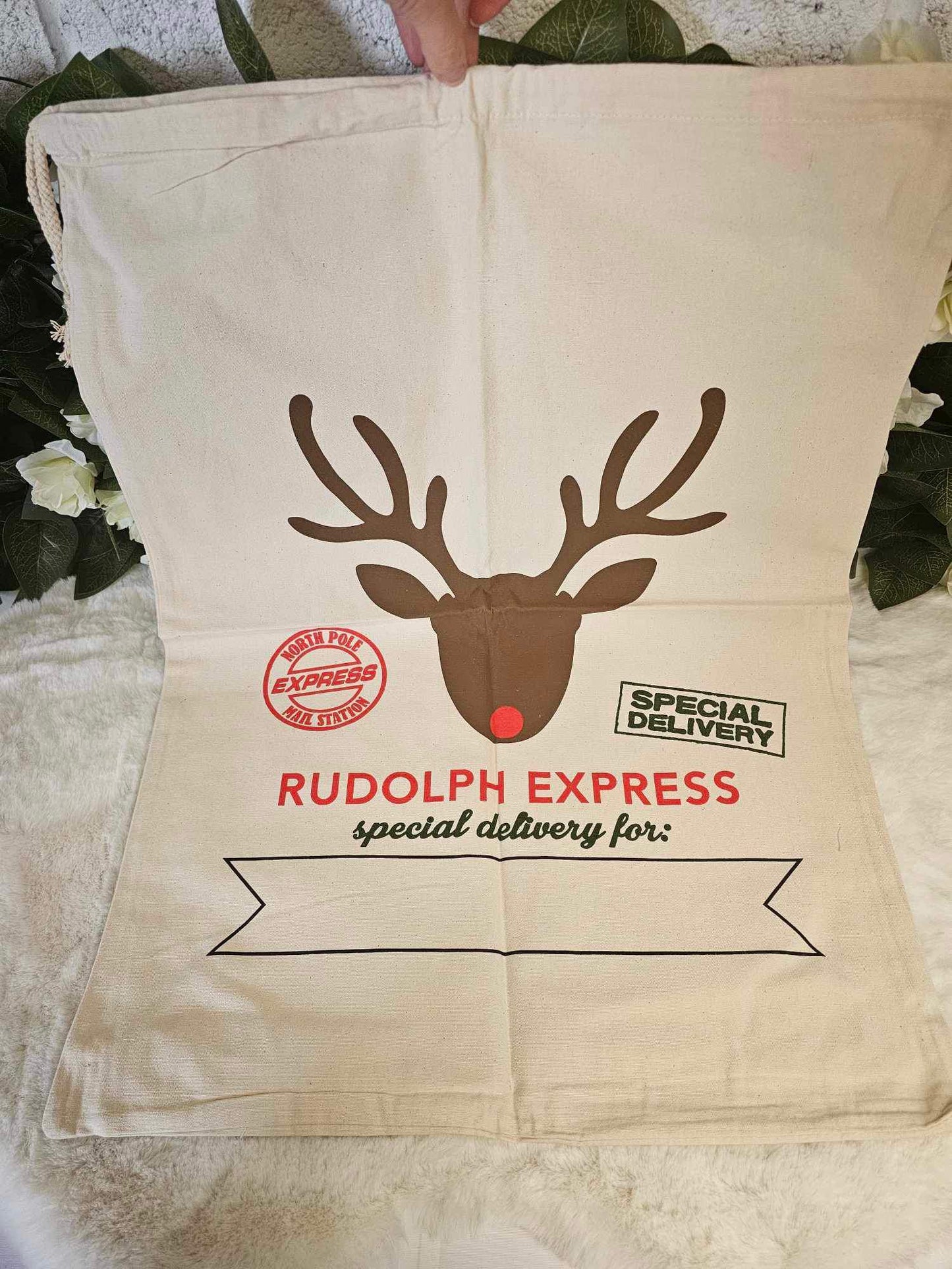 Large Rudolph express Christmas sack