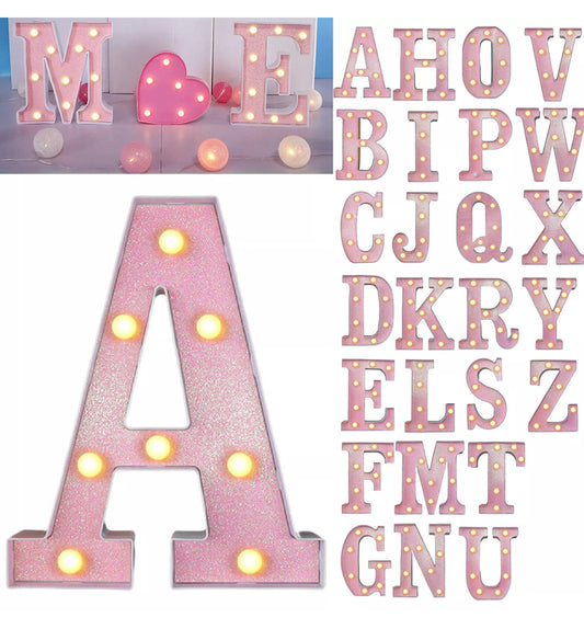 Pink light up letters