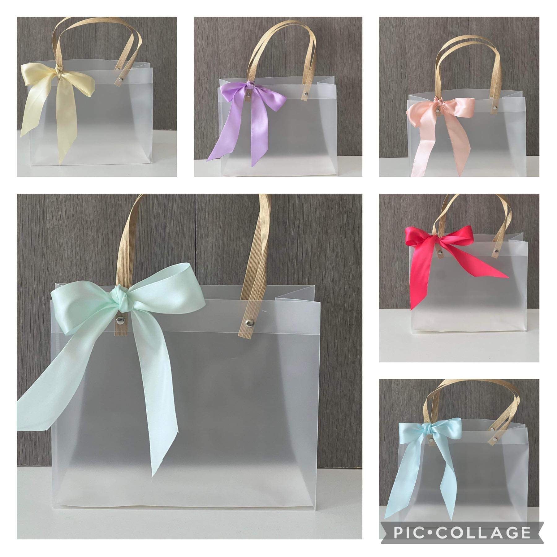 Transparent gift bag with bow