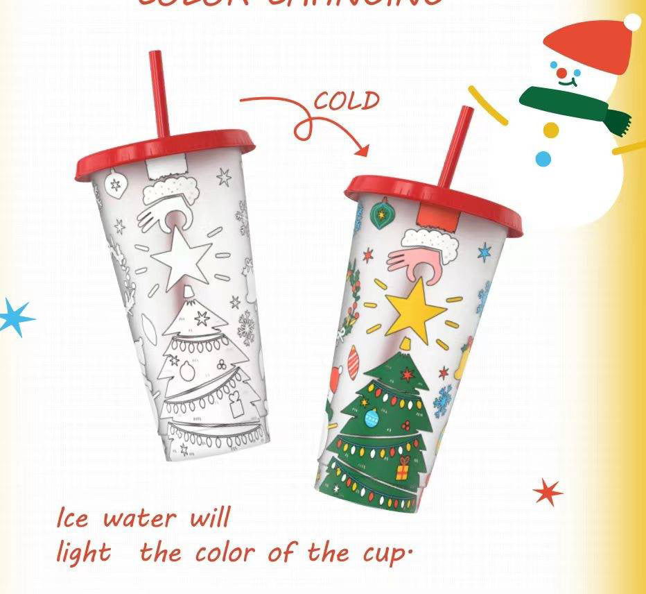 24oz colour changing Christmas cup