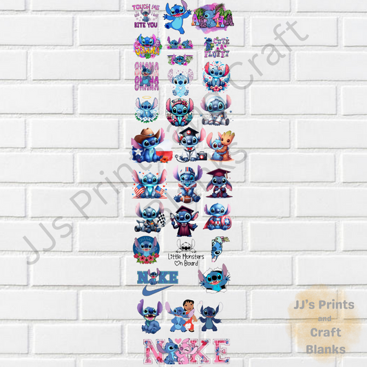 pre made uv-dtf stitch 1m gang sheet