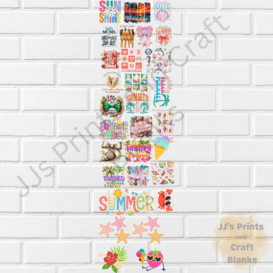 pre made uv-dtf summer 1m gang sheet