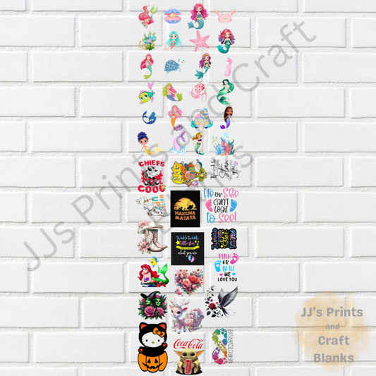 pre made uv-dtf random design 3  1m gang sheet