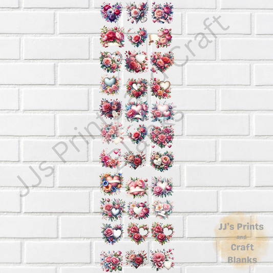 Pre made uv-dtf  flower design 1m gang sheet