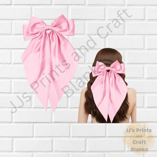 Extra large  pink silk hair bow