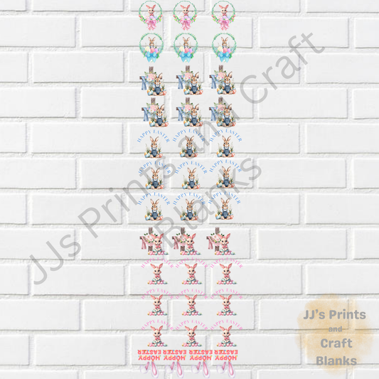 Pre made uv-dtf happy easter 1 meter  gang sheet