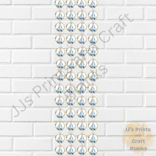 Pre made uv-dtf 7cm blue rabbit  1 meter  gang sheet