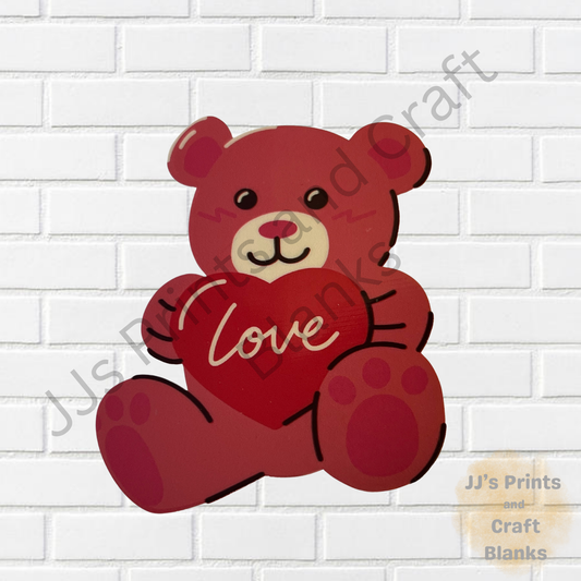 Uvdtf Love bear decal sticker