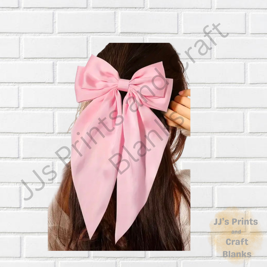 Extra large light pink silk hair bow