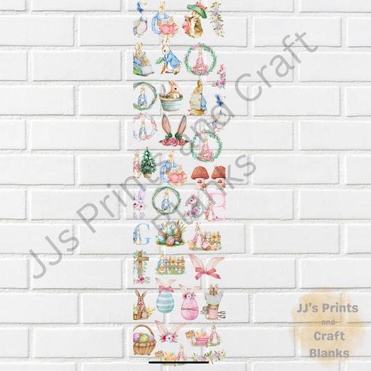 pre made uv-dtf  Easter special 1 meter gang sheet 35 decal stickers