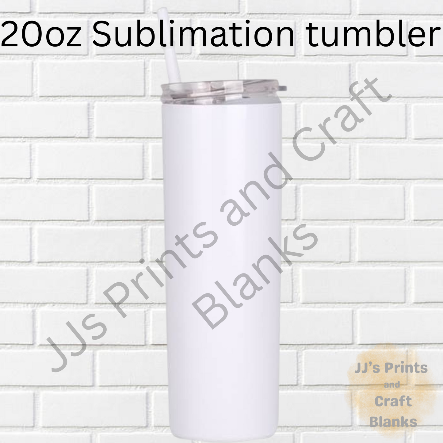 Sublimation 20oz Blank Skinny Tumbler with Straw Stainless Steel for Heat Press