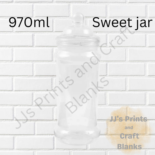 970ml Victorian plain plastic sweet jar