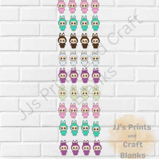 pre made 1m uv-dtf labubu gang sheet no 3 (10cm decals)