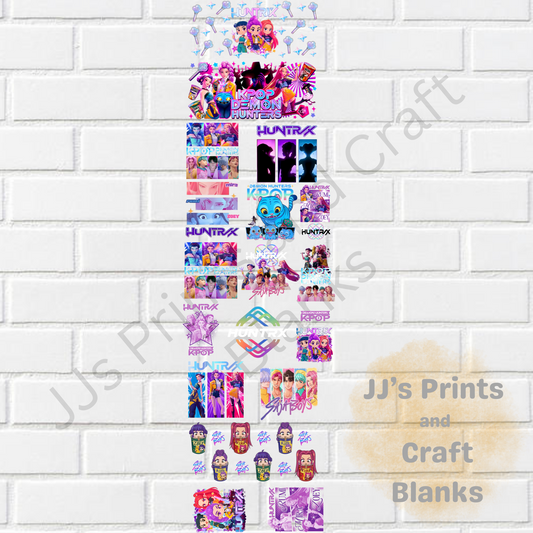 pre made 1m uv dtf hunter gang sheet