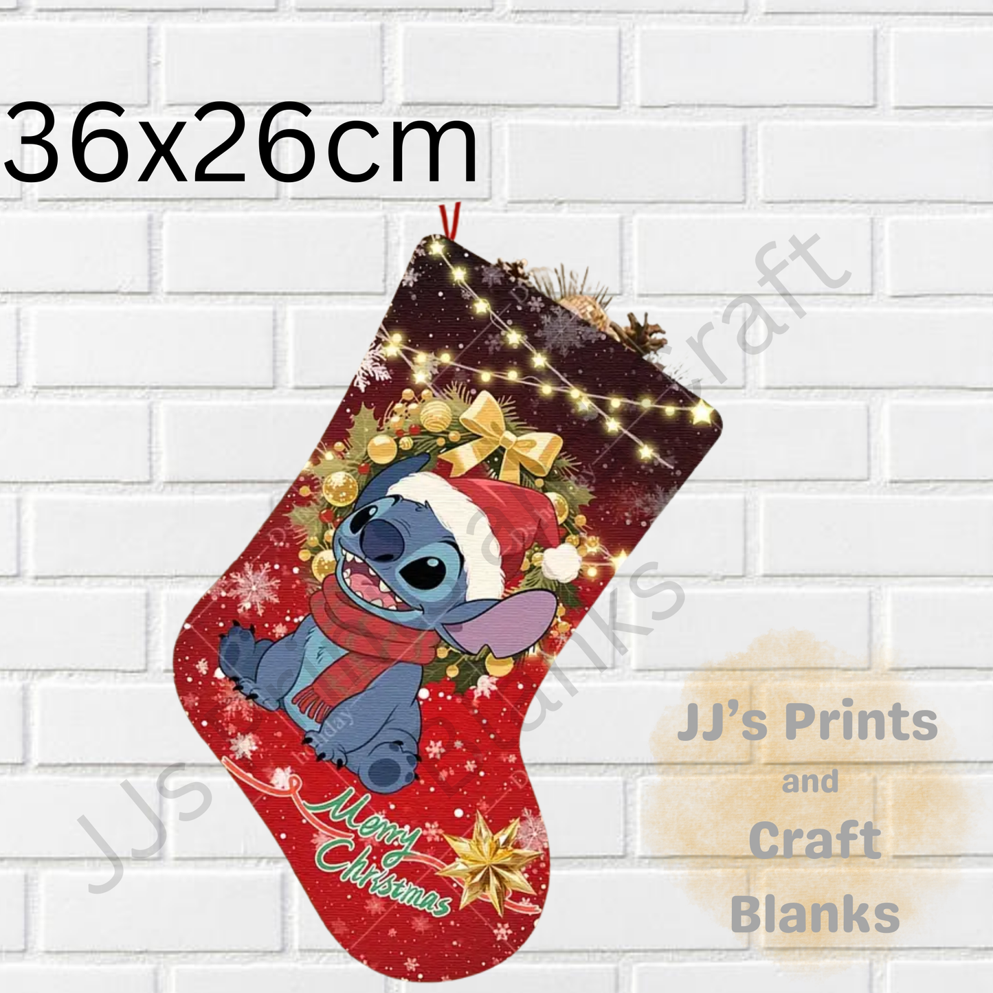 large blue character stocking